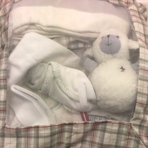 Tommy Hilfiger new layette set gray lamb onesie sweet pea gown one piece y2k NWT